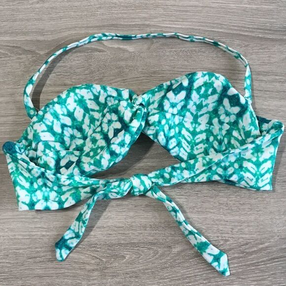 CONVERSE GREEN TIE DYE HALTER BIKINI TOP LARGE‎ - Picture 3 of 9